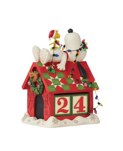 Jim Shore Peanuts Snoopy And Woodstock Countdown Calendar Figurine In Multi