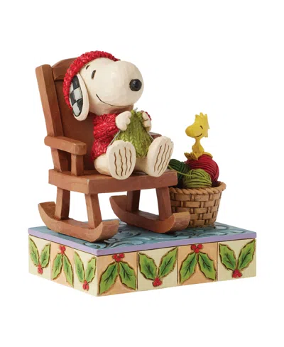Jim Shore Peanuts Snoopy In Rocking Chair Figurine In Multi