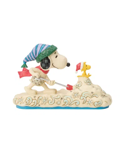 Jim Shore Peanuts Snoopy Shoveling Snow Figurine In Multi