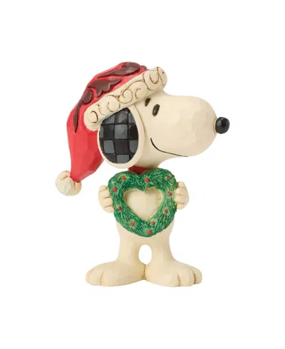 Jim Shore Peanuts Snoopy With Heart Wreath Figurine In Multi