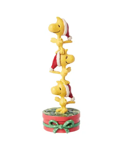 Jim Shore Peanuts Stacked Woodstocks On Present Figurine In Multi