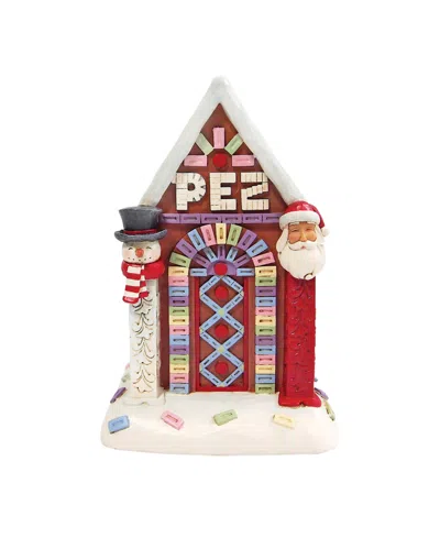 Jim Shore Pez House With Santa And Snowman Figurine In Multi