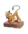 Jim Shore Pluto Christmas Bell On Tail Figurine In Multi