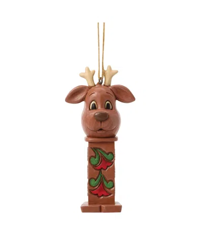 Jim Shore Reindeer Pez Dispenser Ornament In Brown
