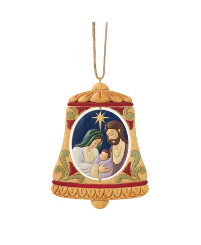 Jim Shore Rotating Holy Family In Bell Hanging Ornament In Multi