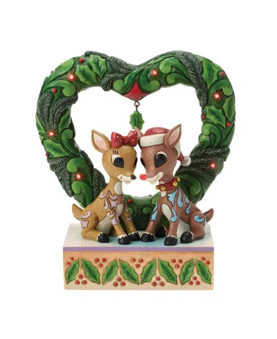 Jim Shore Rudolph Fig Rudolph And Clarice Wreath In Green