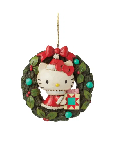Jim Shore Sanrio Hello Kitty Wreath Christmas Holiday Ornament In Multi