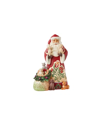 Jim Shore Santa With Pets Cat Figurine In Multi