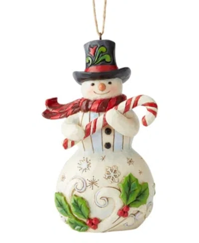 Jim Shore Snowman With Candy Cane Ornament