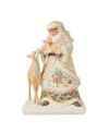Jim Shore White Woodland Santa Holding Fawn Figurine In Multi