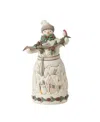 Jim Shore Woodland Snowman With Pine Figurine In Multi