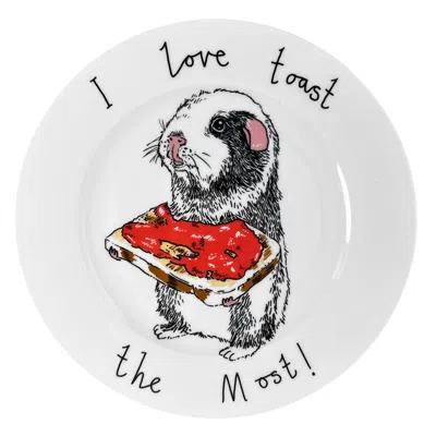 Jimbobart 'i Love Toast The Most!' Side Plate In Animal Print