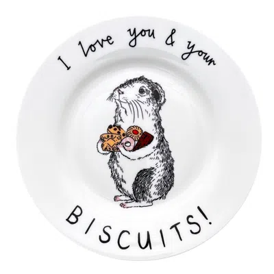 Jimbobart I Love You & Your Biscuits Side Plate