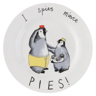 Jimbobart I Spies Mince Pies Side Plate In Multi
