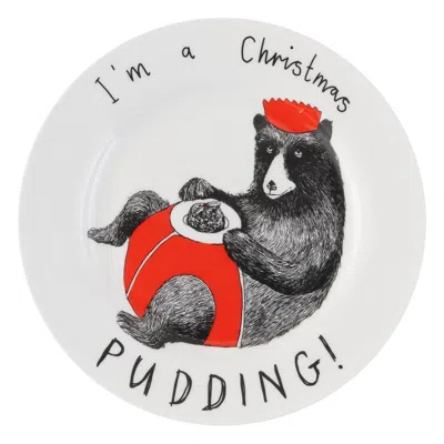 Jimbobart 'i'm A Christmas Pudding' Side Plate In White