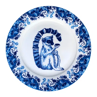 Jimbobart Lemur Willow Pattern. Side Plate In White