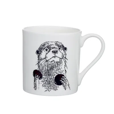 Jimbobart O  Alphabet Of Snacking Animals Mug In White