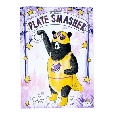 Jimbobart Purple / Yellow Tea Towel - Amazing Plate Smasher In Multi