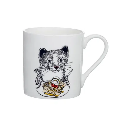 Jimbobart W  Alphabet Of Snacking Animals Mug In White