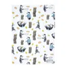 Jimbobart White Tea Towel - Badgers With Pancakes In White