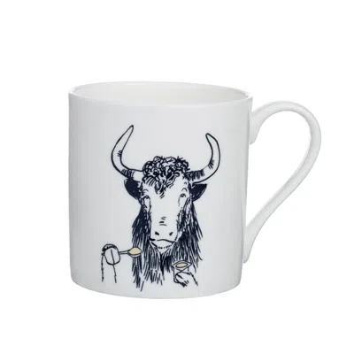 Jimbobart Y  Alphabet Of Snacking Animals Mug In White