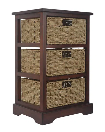 Jimco 3 Basket Storage Chest In Brown