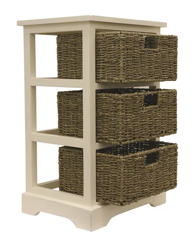 Jimco 3 Basket Storage Chest In White