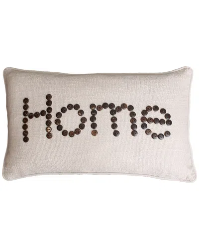 Jimco Catalina Home Coconut Buttons Pillow In Neutral