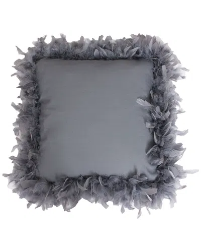 Jimco Charcoal Mary Faux Linen Pillow In Gray