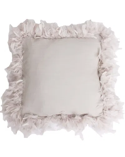 Jimco Oatmeal Mary Faux Linen Pillow In Neutral