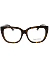 Jimmy Choo Tortoiseshell-pattern Rectangle-frame Glasses In Havana/clear Demo Lens