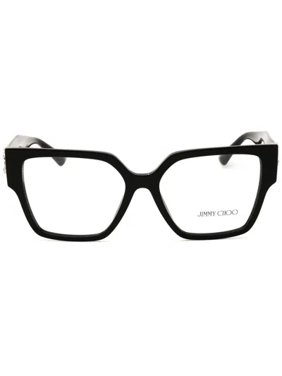 Jimmy Choo Geometric-frame Glasses In Black