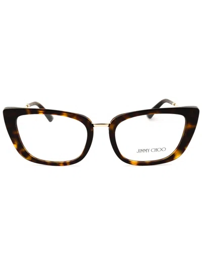 Jimmy Choo Tortoiseshell-effect Cat-eye-frame Glasses In Brown