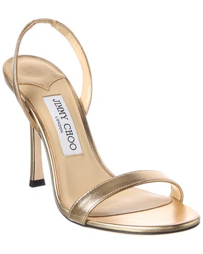Jimmy Choo 100 Leather Sandal In Gold