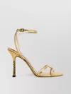 Jimmy Choo 1998 Leo 100 Gold Leather Sandals In Gold