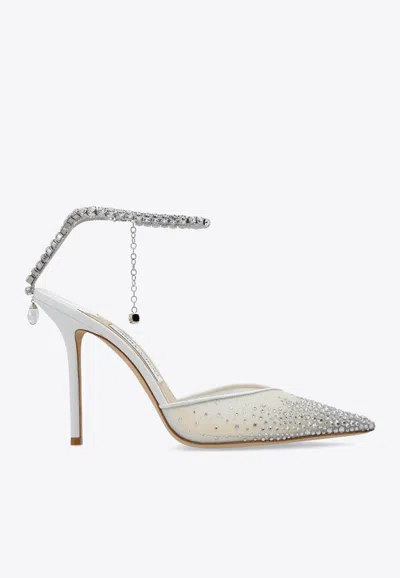 Jimmy Choo 100 Saeda Pumps Crystal-embellished Pumps In Multi