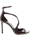 Jimmy Choo 100mm Azia Patent Leather Criss-cross Sandals