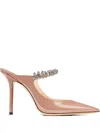 Jimmy Choo 100mm Bing Crystal-embellished Pointed-toe Pumps In Neutral