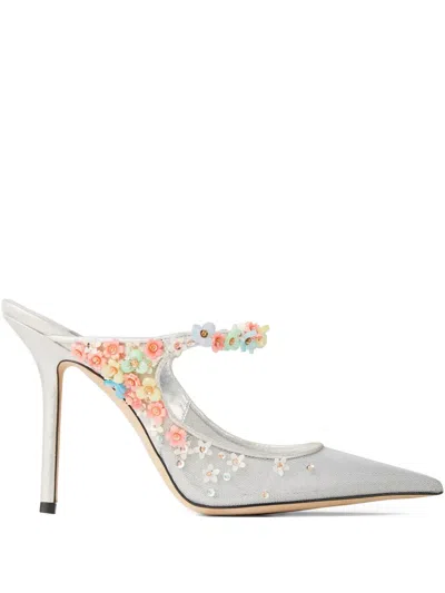 Jimmy Choo 100mm Bing Daisy Pumps In Silver