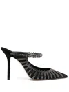 Jimmy Choo Women's Bing 100 Embellished High Heel Mules In Black