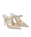 Jimmy Choo Bing 100 Glitter Fabric M In Nude