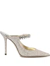 Jimmy Choo Bing 100 Glitter Fabric M In Silver