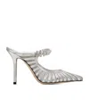 Jimmy Choo 100mm Bing Mules In Silver