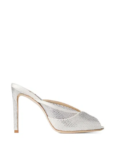 Jimmy Choo 100mm Brigitte Crystal-embellished Heeled Mules In Multi