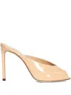 Jimmy Choo Women Beige Patent Leather Brigitte 100 Mules In Neutral