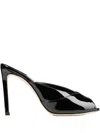 Jimmy Choo Black Patent Leather Brigitte 100 Mules In Black
