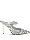 Jimmy Choo 100mm Leather Heeled Sandals In Silver
