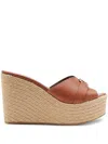 Jimmy Choo 100mm Leda Wedge Sandals In Brown