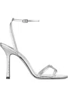 Jimmy Choo 100mm Leo Ankle-strap Open-toe Sandals In Silver