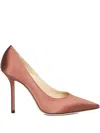 Jimmy Choo Women Cognac Satin Love 100 Pointed-toe Pumps In Pink
